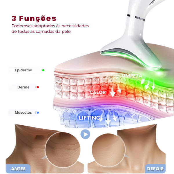 Massageador Facial com Fototerapia Anti-Rugas - GlowUp