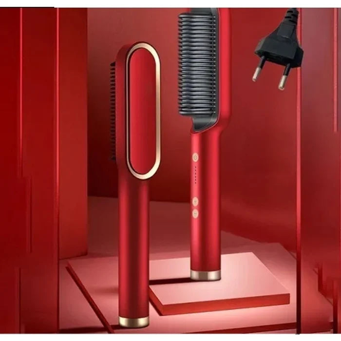 Escova Alisadora e Modeladora Elétrica 5 em 1 Bivolt Profissional