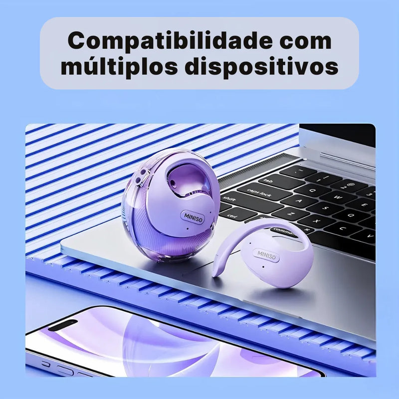 Fone Tradutor Miniso X15 Pro Bluetooth 5.4 + 144 Idiomas