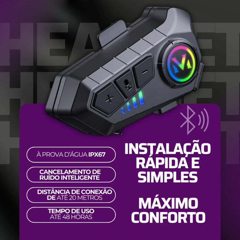 Fone de Ouvido para Capacete - Chamadas Mãos Livres