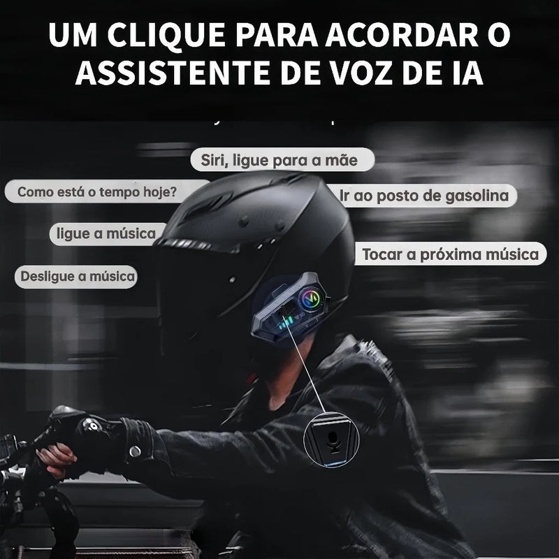 Fone de Ouvido para Capacete - Chamadas Mãos Livres